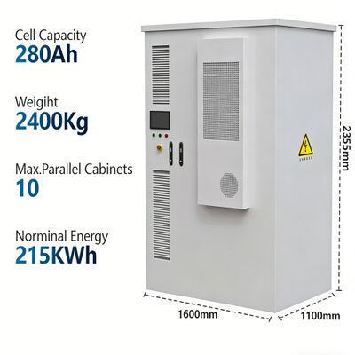 215KWH BESS Energy Storage System Modbus Com 98% efficiency