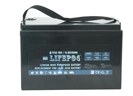 Portable ABS 12v 100ah Lithium Lifepo4 Battery For Backup Power
